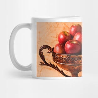 Brass bowl with fuji apples Mug